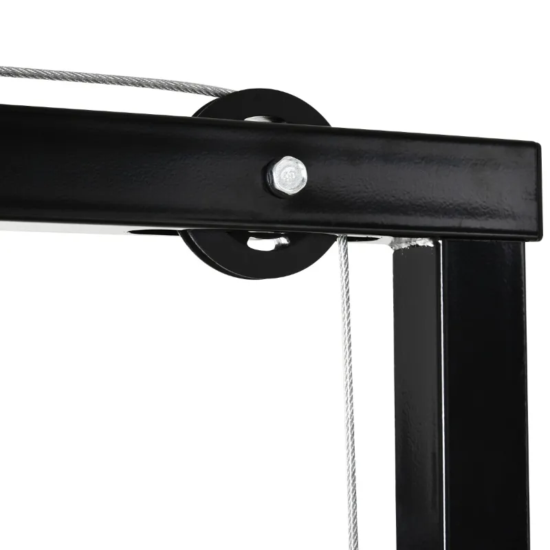 Soozier Power Rack Exercise Pulldown Weight Machine with 5 Adjustable Cable Positions for Strengthening Many Muscle Groups Home Gym, 41" x 47" x 71"