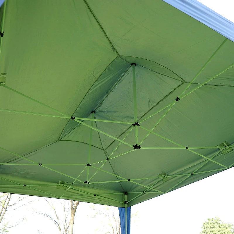 Outsunny 10’x15’ Outdoor Pop Up Party Tent Folding Wedding Gazebo Canopy with 4 Removable Sidewalls (Blue)