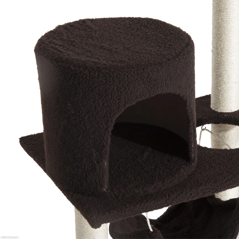 PawHut 55" Scratching Cat Tree Kitty Furniture House Condo Post Pet Supply Deep-Brown