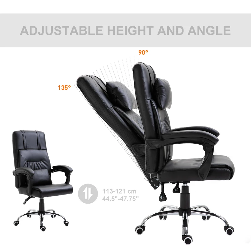 Vinsetto Executive Head Massage Office Chair 360° Swivel Adjustable Height Black