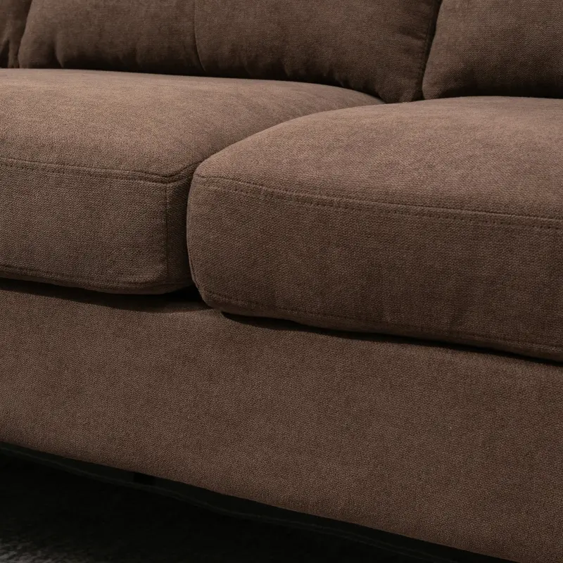 HOMCOM Living Room Multi-Piece Chaise Sofa Lounger w/Mid-Century Style and Sturdy Frame