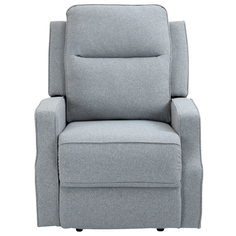 HOMCOM Electric Power Recliner, Wall Hugger Armchair with USB Charging Station, Sofa Recliner with Linen Upholstered Seat and Retractable Footrest, Blue