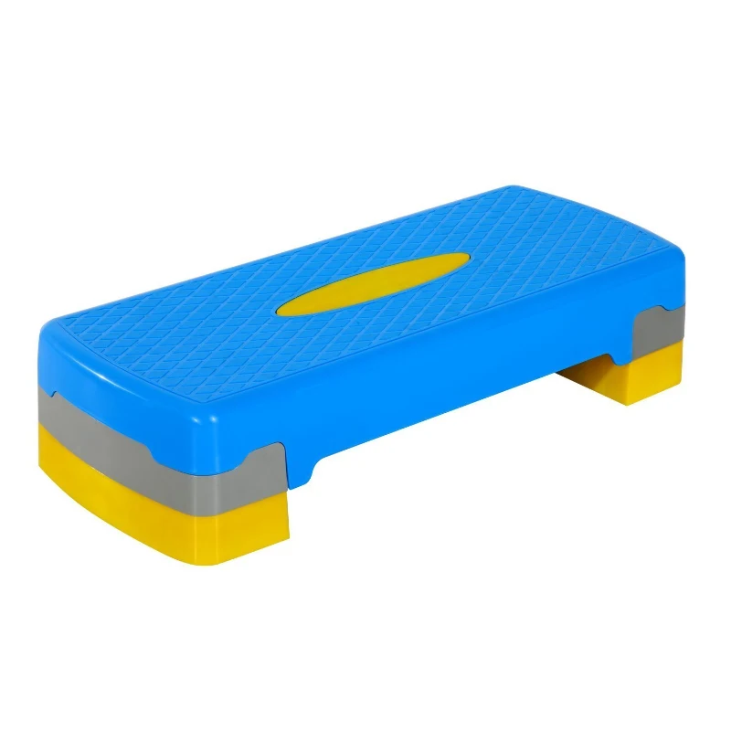 Soozier 27" Adjustable Aerobic Fitness Platform Stepper - Blue/Gray/Yellow