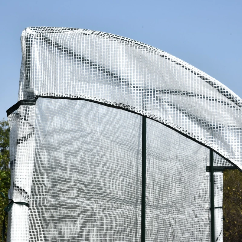 Outsunny 7' x 3' x 7' Outdoor Walk-In Greenhouse, Plant Nursery with Roll-up Windows, PE Cover, and 3 Wire Shelves