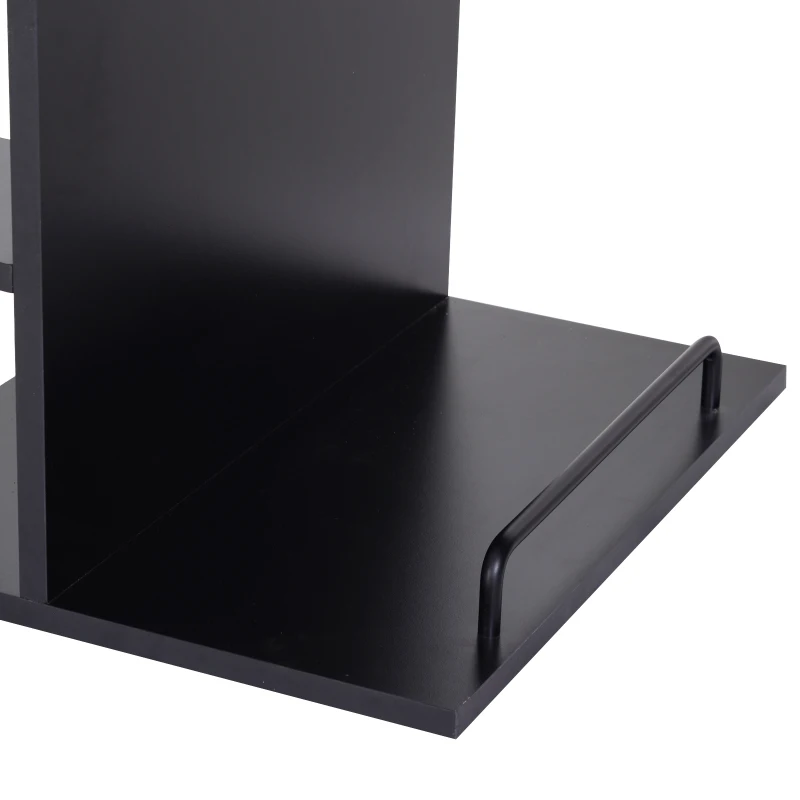 HOMCOM Computer Desk PC Workstation Table with Storage Shelves Drawer and Keyboard Tray, Black