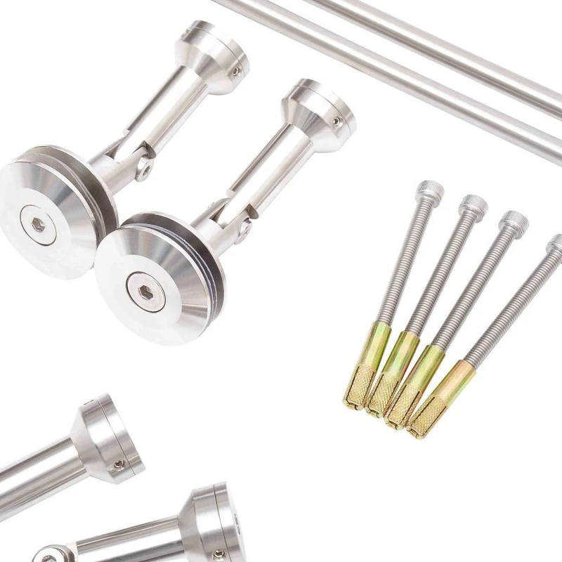 HomCom Laminated Glass Door Canopy Awnings Brush Stainless Support System Connecting Mounting Kit