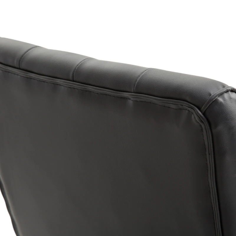 Vinsetto High Back Faux Leather Office Chair with Button Tufted Design, Executive Computer Desk Chair with Solid Wood Feet and Arms, Black
