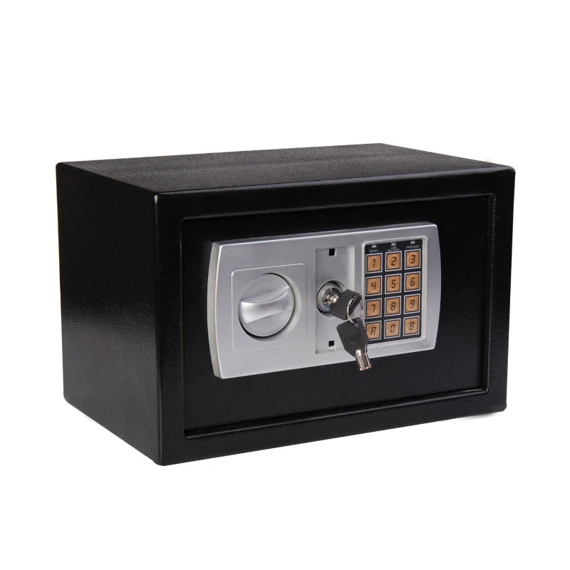 HomCom 12" x 8" x 8" Steel Electronic Digital Security Safe - Black