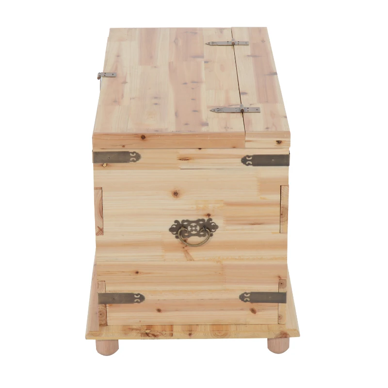 HOMCOM Wooden Storage Trunk Box Crate Case Craft Organizer Home