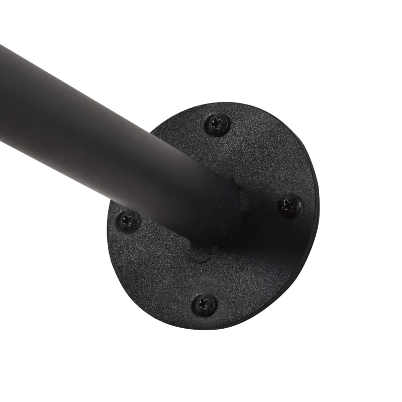 HOMCOM 2-Tier Industrial Pipe Shelves, Floating Wall Mounted Bookshelf, Metal Frame Display Rack for Living Room or Bedroom, Rustic Brown