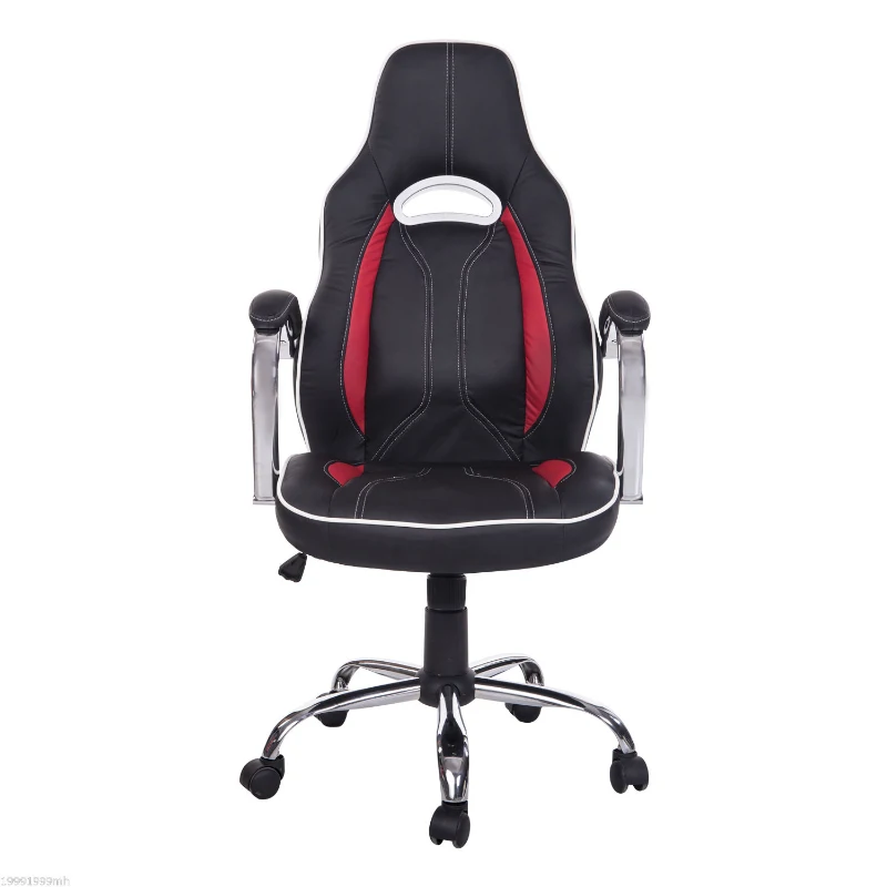 HOMCOM High Back Executive Racing Office Chair PU Leather Swivel Computer Desk Seat Black and Red