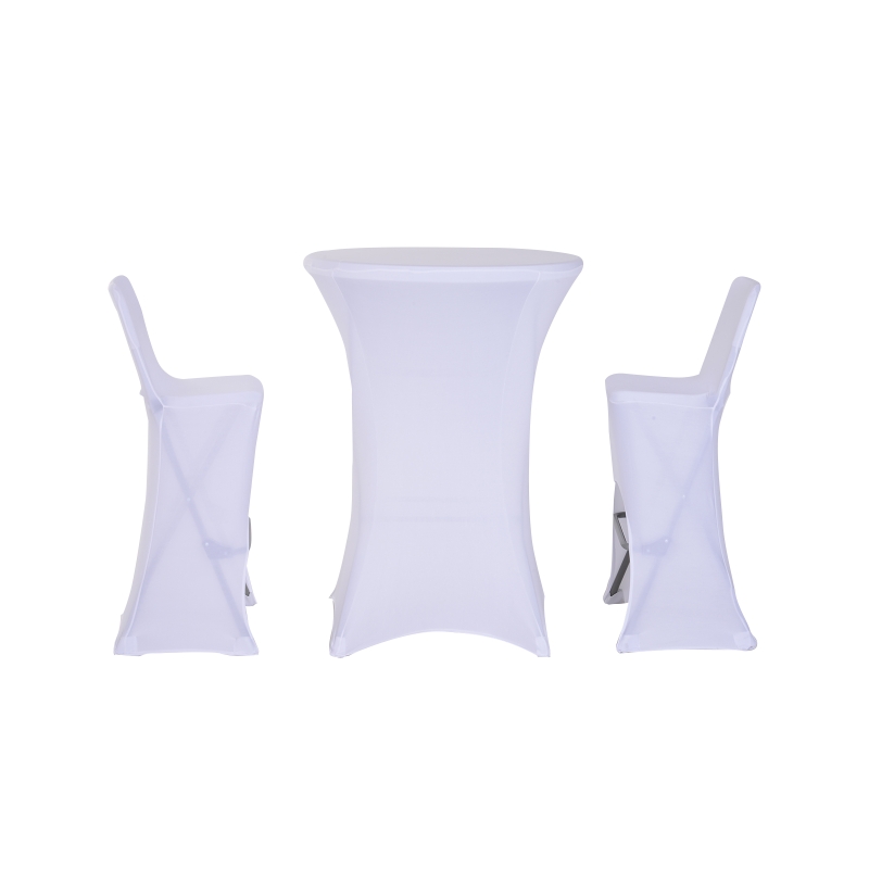 Outsunny 3pcs Garden Bar Table High Chair Set Folding Bistro Chat Set Metal Frame w/ Cover