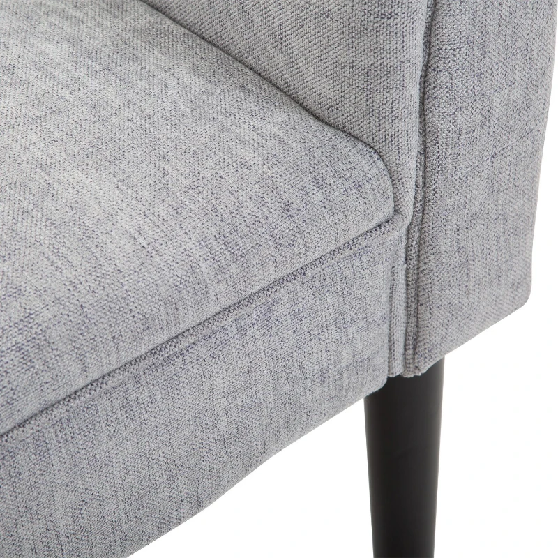 HOMCOM 52" Linen Upholstered Accent Ottoman Bench With Armrests, Light Gray