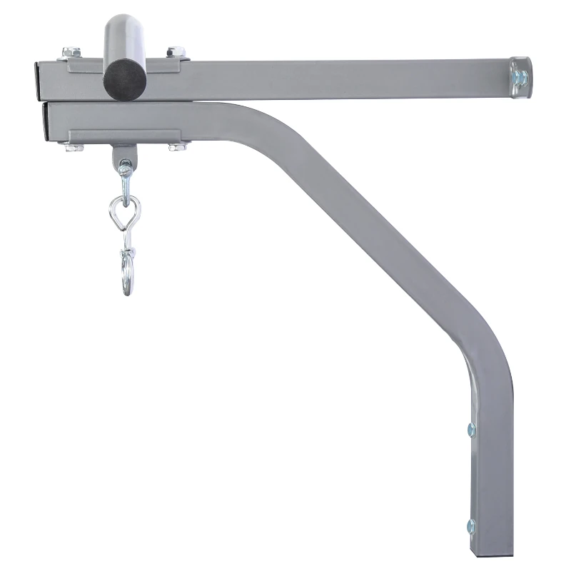 Soozier 2 in 1 Heavy-duty Wall Mounted Pull Up Bar with Punching Bag Hanger Boxing Training Hook Strength Training Machine Grey