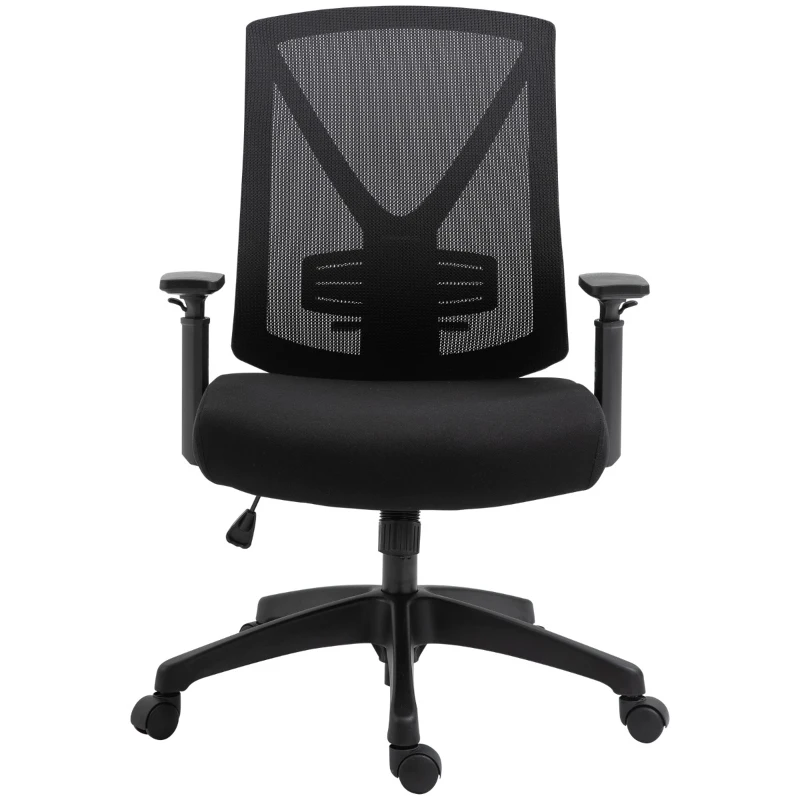 Vinsetto Ergonomic Mesh Office Chair with Lumbar Back Support, Swivel Rocking Computer Chair with Adjustable Height and Armrests for Home Office, Black