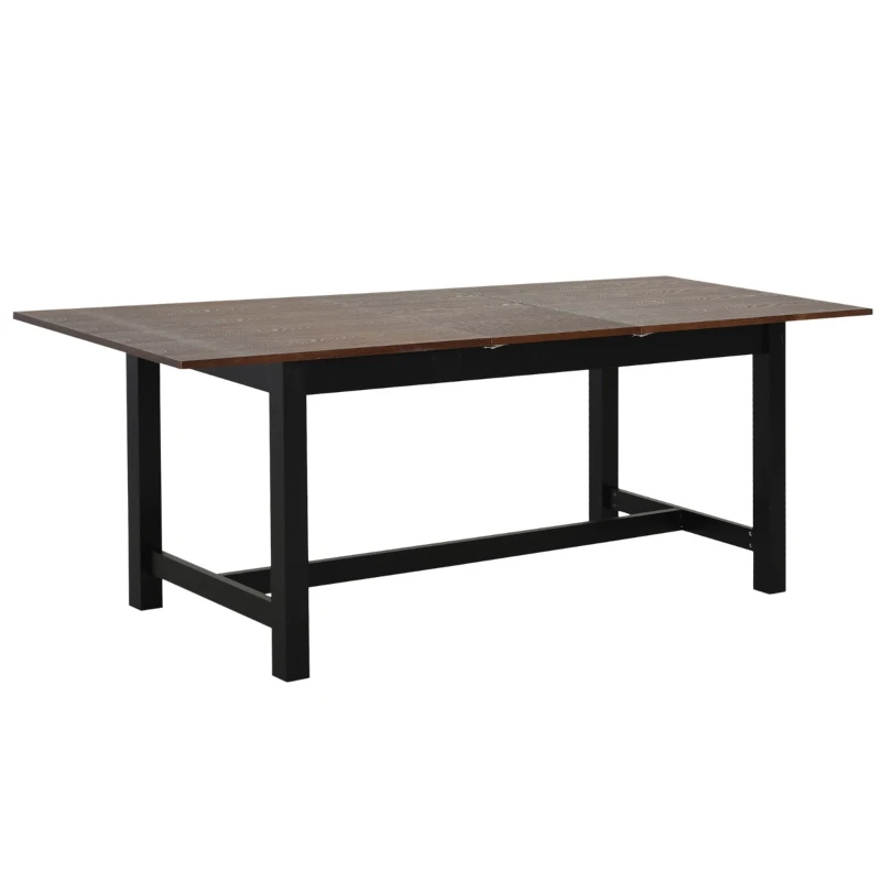 HomCom Expandable Folding Kitchen Dining Table with Elegant Natural Wood Design & Sturdy Construction - Walnut