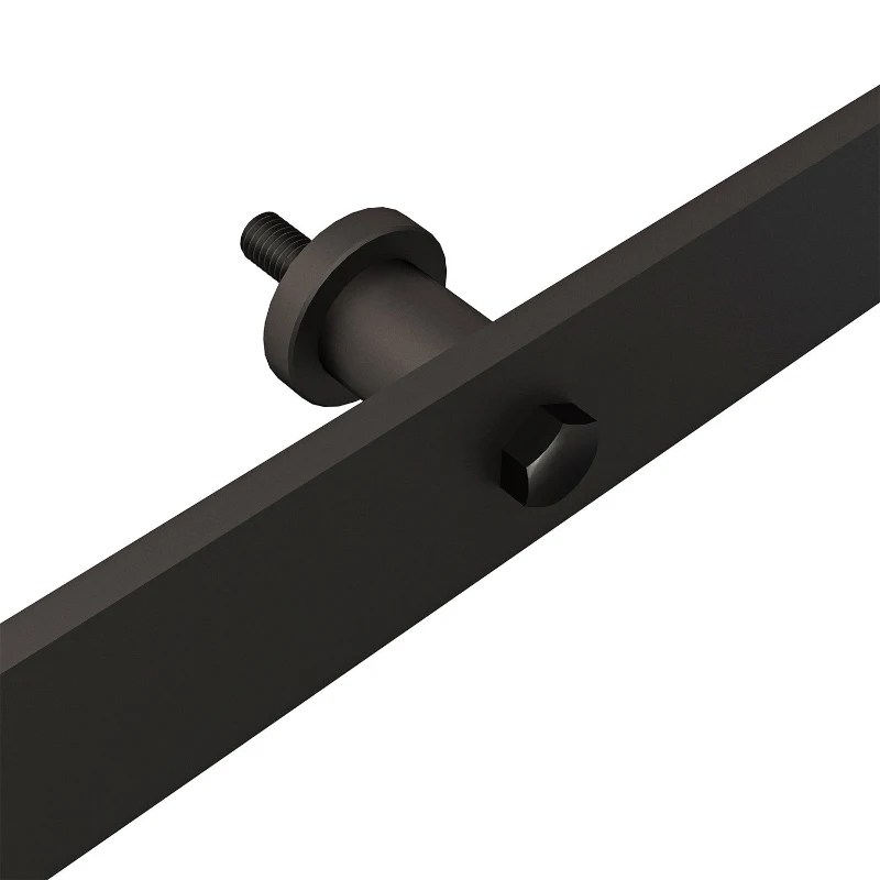 HOMCOM 8FT Modern CARBON STEEL Sliding Wood Barn Door Hardware Kit Track Set Door System Black