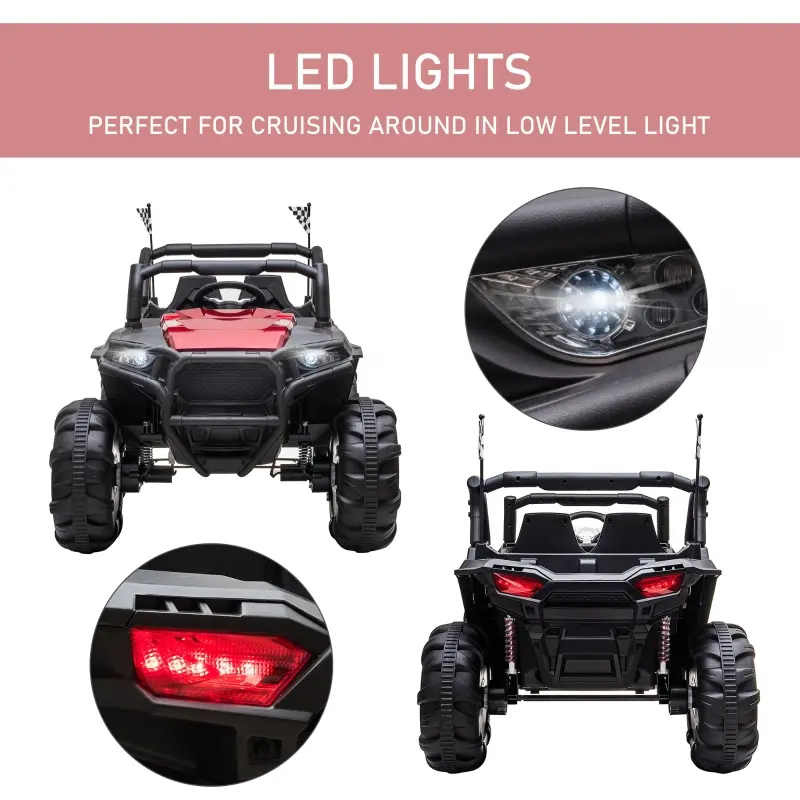 Aosom Outdoor 2-Seated Childrens Truck w/ Parental Remote Control & Two Motors Red