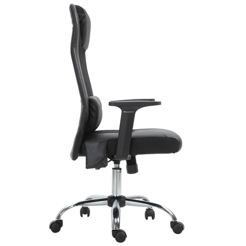 Vinsetto Mesh Office Chair with Rechargeable Electric Vibration Massage Lumbar Rocking, with Pillow, Wheels - Black