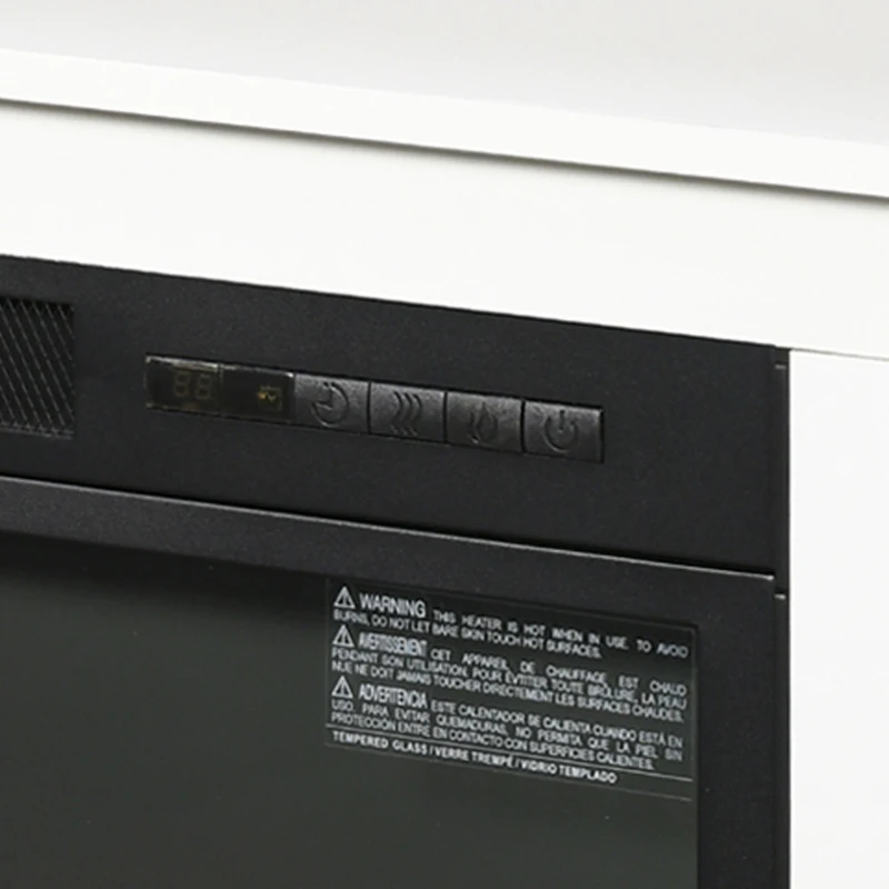 HOMCOM 43.75" W x 31.5" H Electric Fireplace Mantel TV Stand, Media Console Center Cabinet with Two Shelves and Remote Control, White