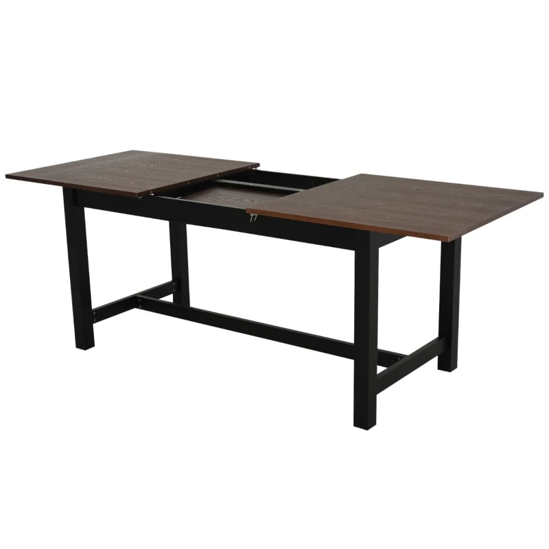 HomCom Expandable Folding Kitchen Dining Table with Elegant Natural Wood Design & Sturdy Construction - Walnut