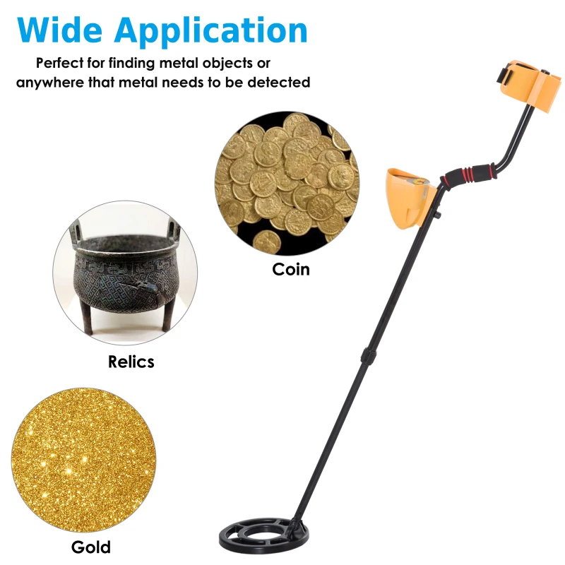 Outsunny Metal Detector w/ Adjustable Sensitivity Gold Search Device