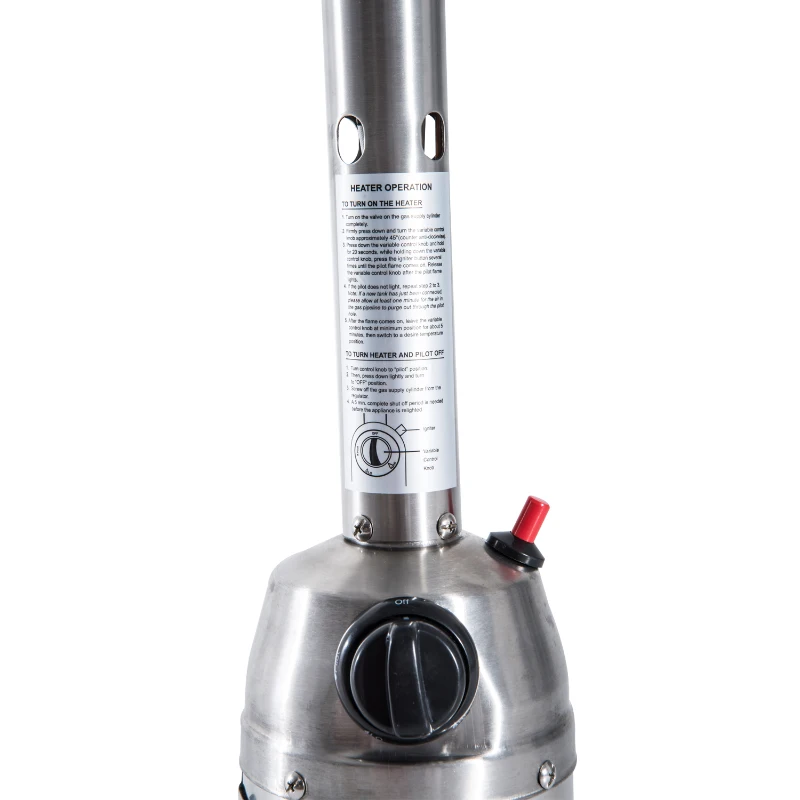 Outsunny Infrared Tabletop Patio Heater Outdoor Propane Butane Gas Stainless - Silver