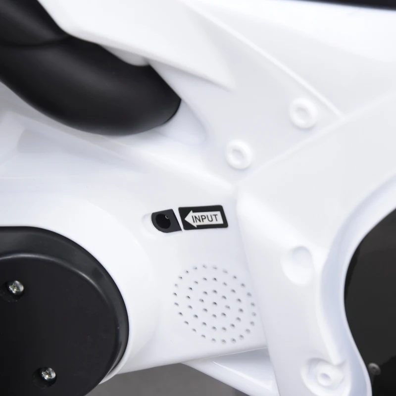 Aosom Kids Electric Pedal Motorcycle Ride-On Toy 6V Battery Powered w/ Music Horn Headlights Motorbike for Girls Boy 18-36M - White