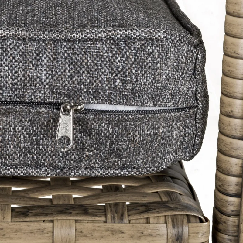 Outsunny Patio Wicker Adirondack Chair, Outdoor All-Weather Rattan Fire Pit Chair w/ Soft Cushions, Tall Curved Backrest and Comfortable Armrests for Deck or Garden, Charcoal Gray