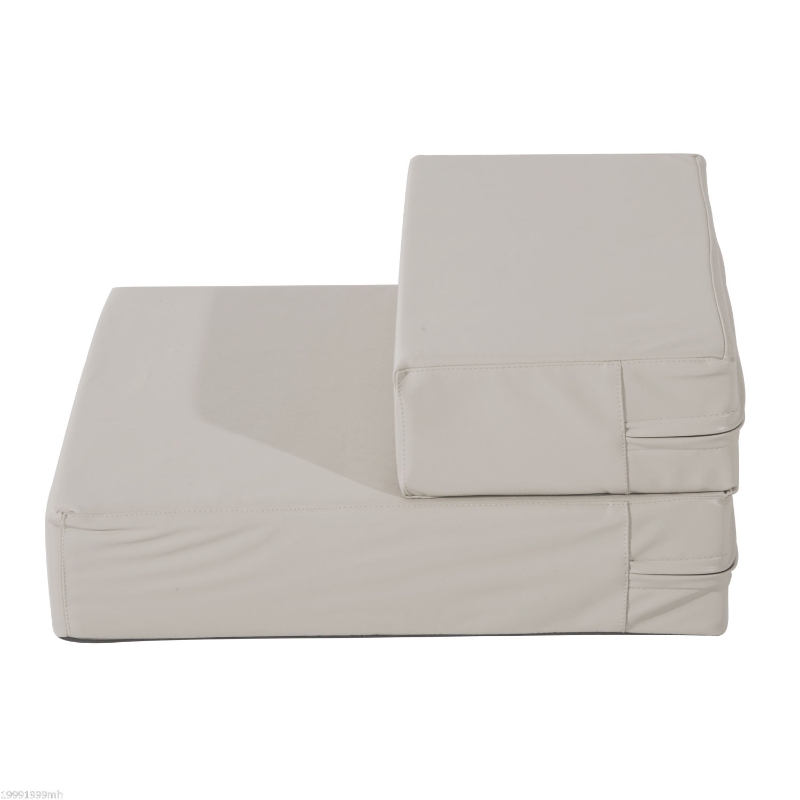 PawHut 2 Steps Folding Pet Stairs Faux Leather Cat Dog Mat Bed