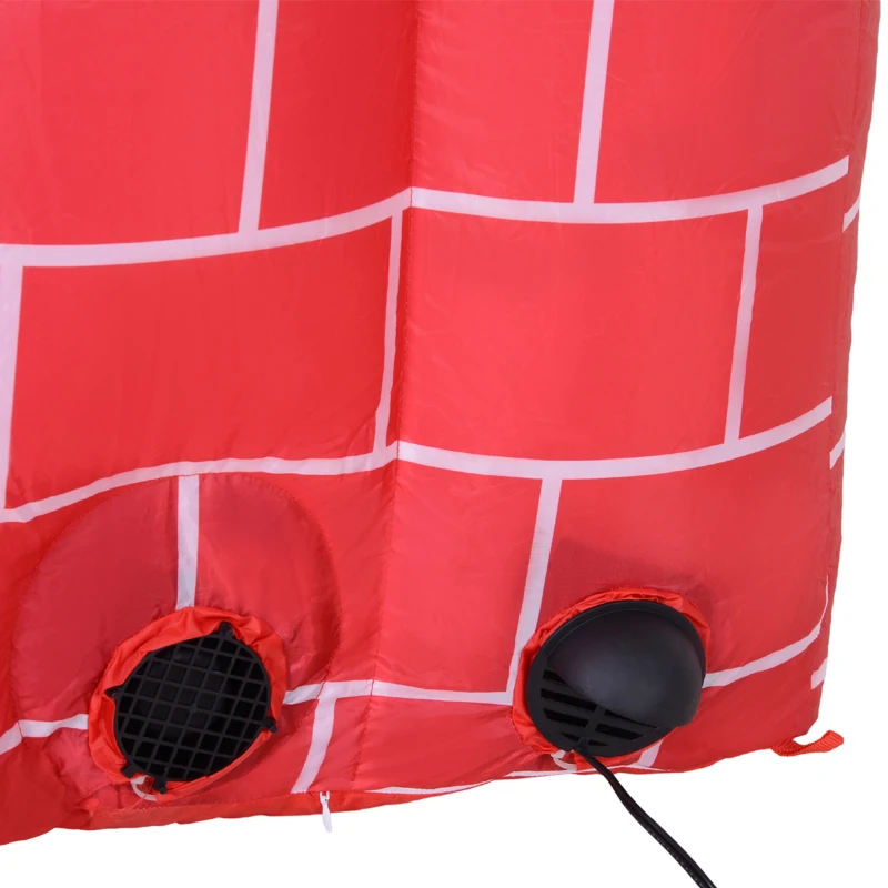 HomCom 6' Tall Outdoor Animated Inflatable Christmas Lawn Decoration - Santa in a Chimney