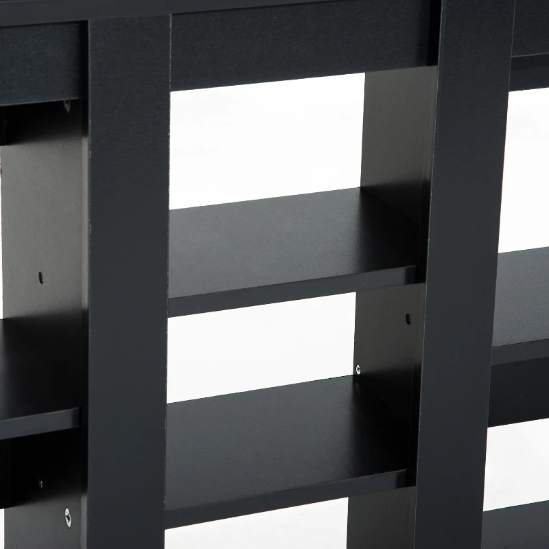 HOMCOM Triple Wall Mounted Media Storage Floating CD DVD Shelves Rack Hanging Organizer Unit Black