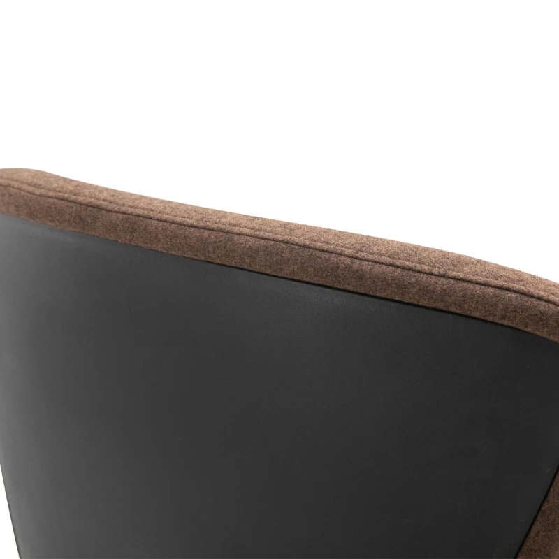 Vinsetto Swivel Office Chair Modern Linen Upholstered Home Computer Desk Task Chair with Cushioned Arm, Wheels, Adjustable Height, Brown