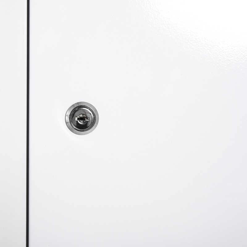 kleankin Steel Wall Mount Medicine Cabinet 3 Tier Emergency Box for Bathroom Kitchen, Lockable with 2 Keys - White