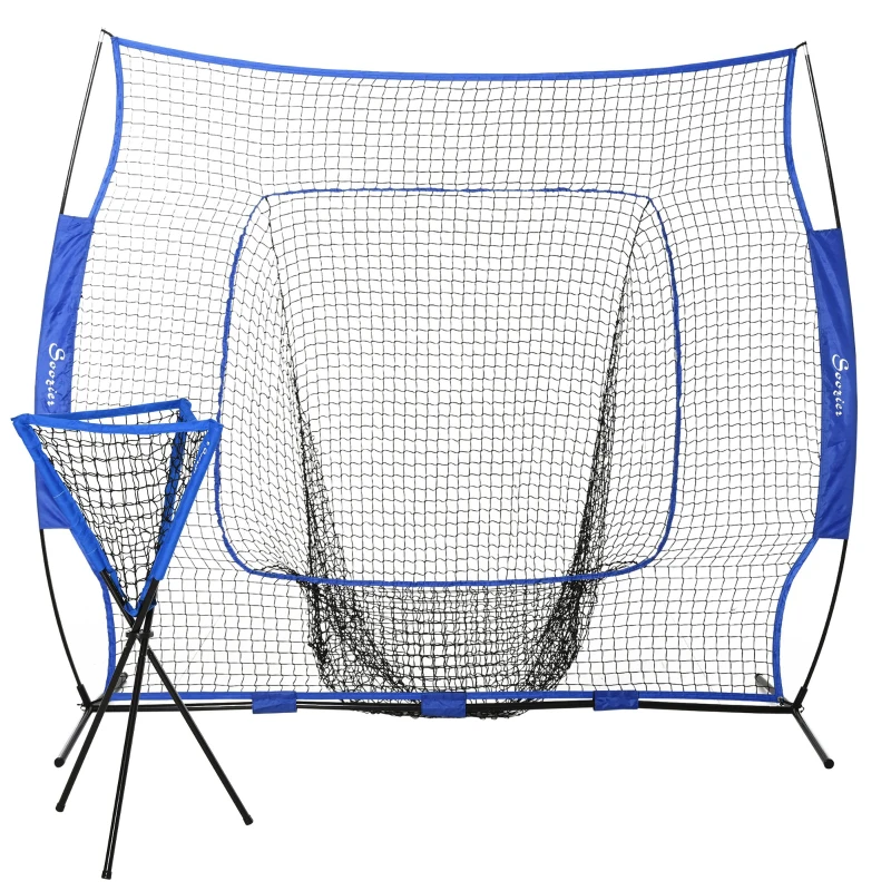 Soozier 7x7.5ft Portable Baseball Net Set of 2 w/Collector and Storage Bag for Daily Train