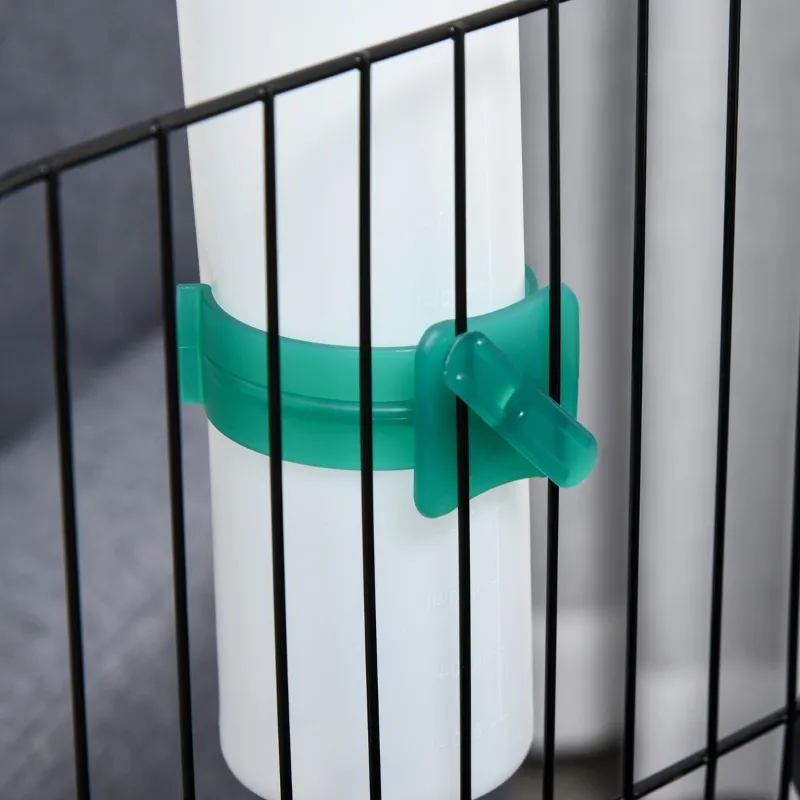 PawHut Two-Story Small Animal Cage Removable from Stand, Pet Habitat with Shelf & Wheels, 33" x 18.5" x 35", Charcoal Gray