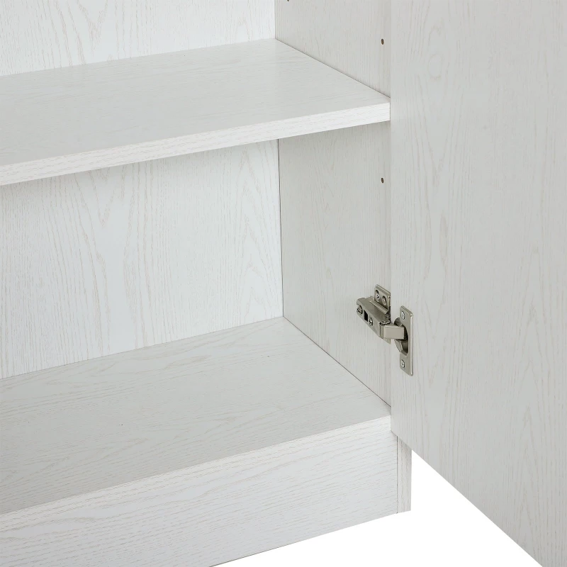 HOMCOM 62 Inch Tall 4-Door Kitchen Pantry Cupboard Storage Cabinet with Adjustable Shelves Home Furniture, White