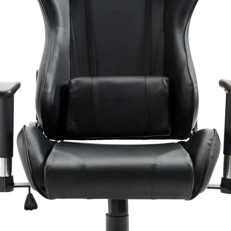 HOMCOM Executive Gaming Racing Office Chair Ergonomic Recliner Adjustable Swivel PU Padded Home Office Black