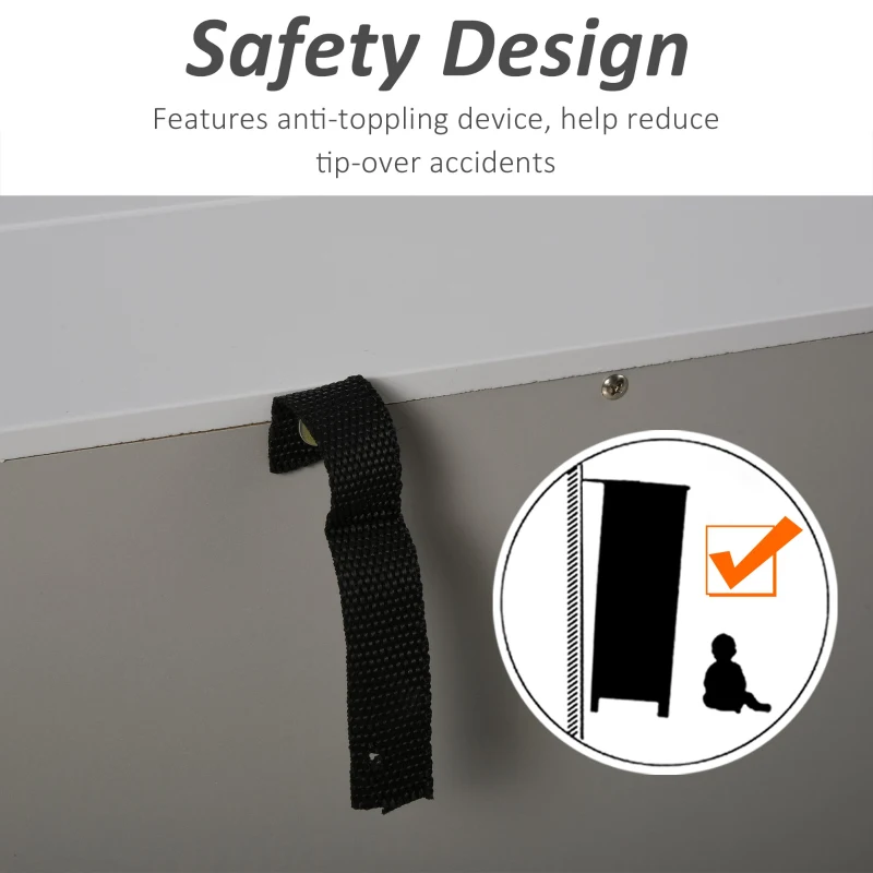 HOMCOM Buffet Storage Cabinet for Kitchen Entryway with 2 Cabinets and 3 Drawers, Adjustable Shelves, Grey