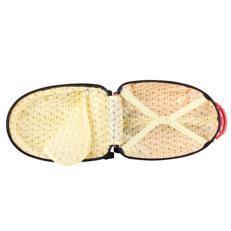 HOMCOM Kids Rolling Luggage Suitcase Travel Pilot Ladybug with Remote Control (Red)