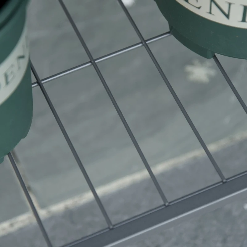 Outsunny 43" x 17" x 32" Raised Garden Bed Elevated with Wheels, Metal Elevated Planter Box with Bottom Shelf for Storing Tools & Water Drainage Hole, Grey