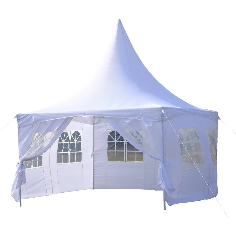 Outsunny Summer Clearance 13x13ft Pagoda Party Tent  Gazebo Canopy White