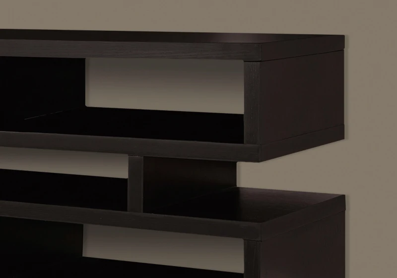Monarch 48" Contemporary Wood Grain-Look Open Concept Shelf Storage TV Stand Console - Cappuccino Brown Finish