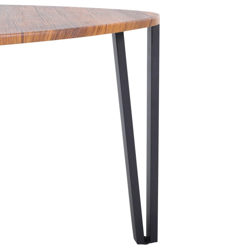 HOMCOM Industrial 3 PCs Stacking Nesting Table Coffee Table Set Walnut Color