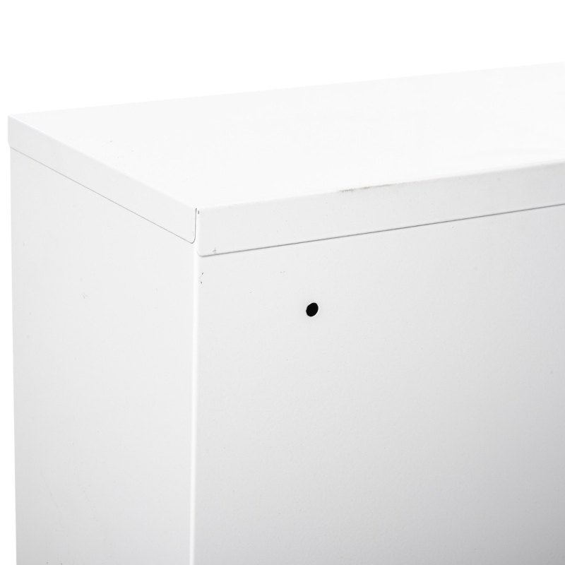 kleankin Steel Wall Mount Medicine Cabinet 3 Tier Emergency Box for Bathroom Kitchen, Lockable with 2 Keys - White