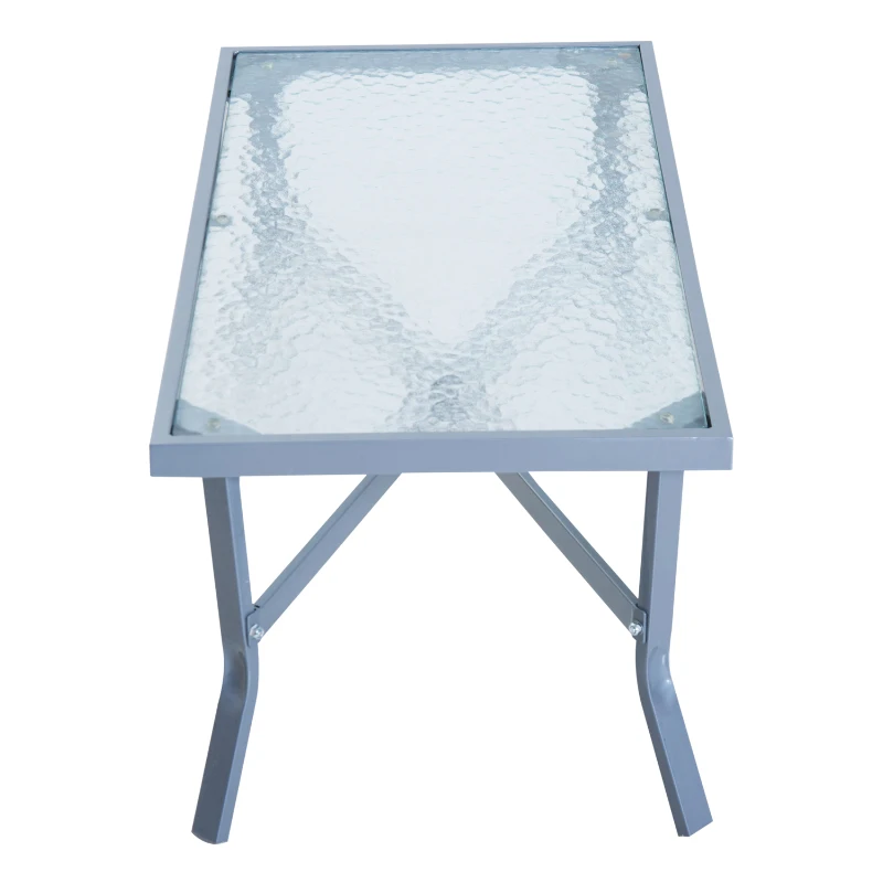 Outsunny 4pc Sling Mesh Sectional Sofa Set Outdoor Garden Patio Furniture Grey