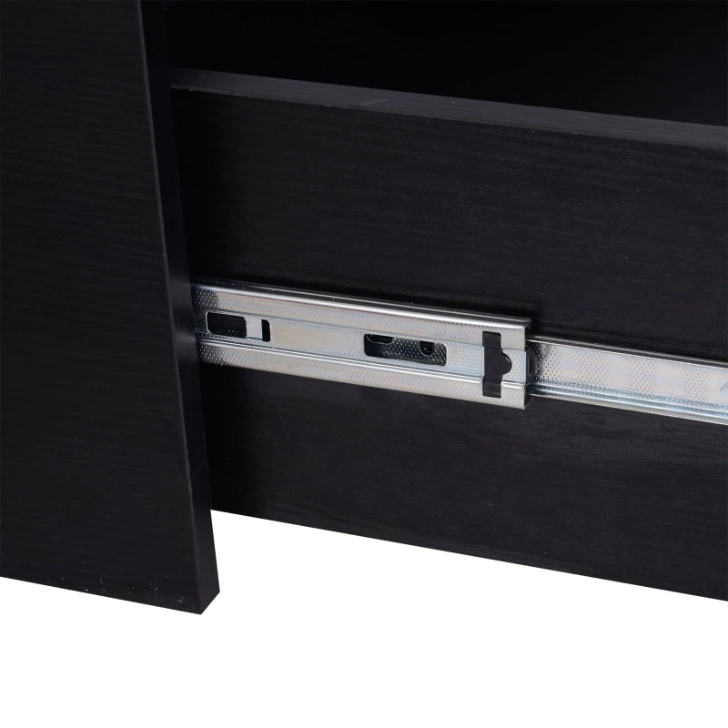 HOMCOM Ample Capacity Shoe Cabinet Box Bench w/ Drawers Particleboard Black