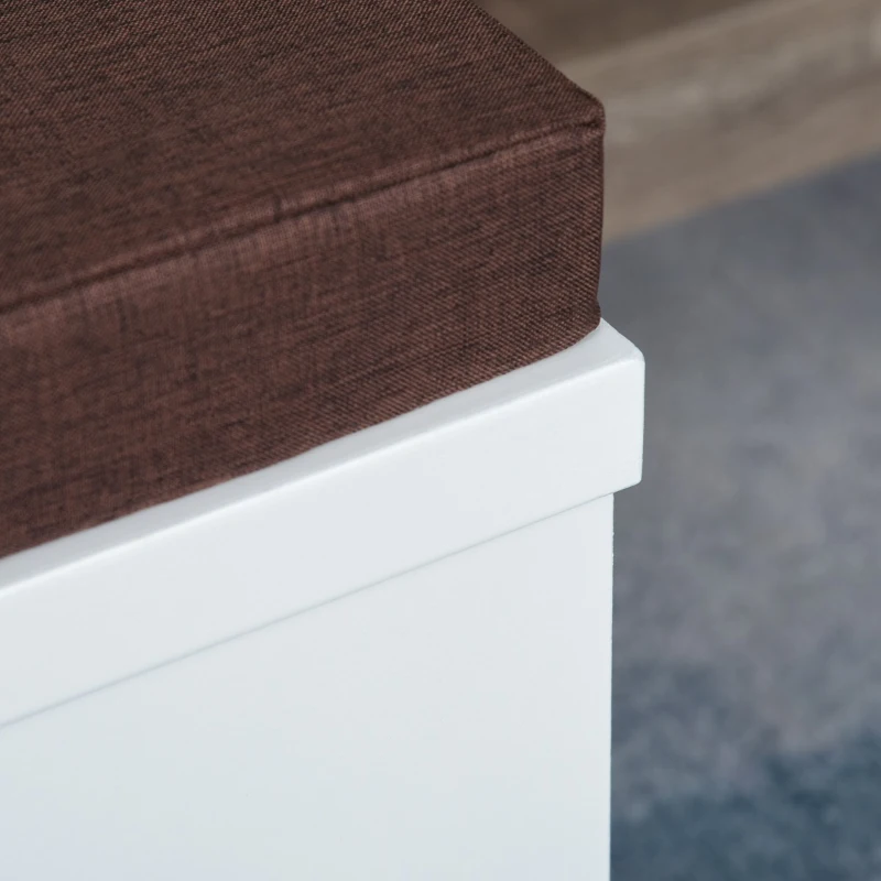 PawHut Wooden Cat Bed Cube House with Soft Padded Cushions, 2 Exterior Scratching Boards, & Interior Space, White