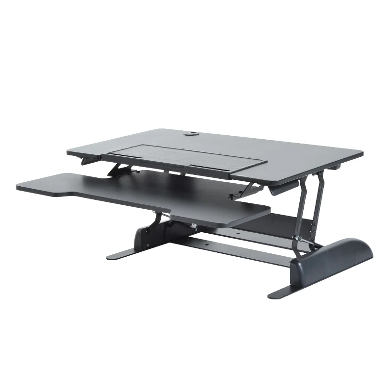 HomCom Adjustable Desktop Riser Preassembled Sit-Stand Elevating Monitor Folding