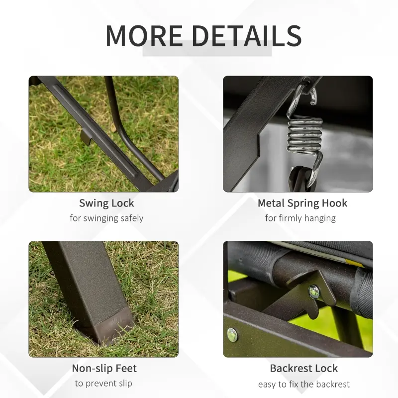 Outsunny 3-Seat Patio Swing Chair, Converting Flatbed, Outdoor Porch Swing Bed Glider with Adjustable Canopy, Removable Cushions, Pillows for Garden, Poolside, Backyard, Gray